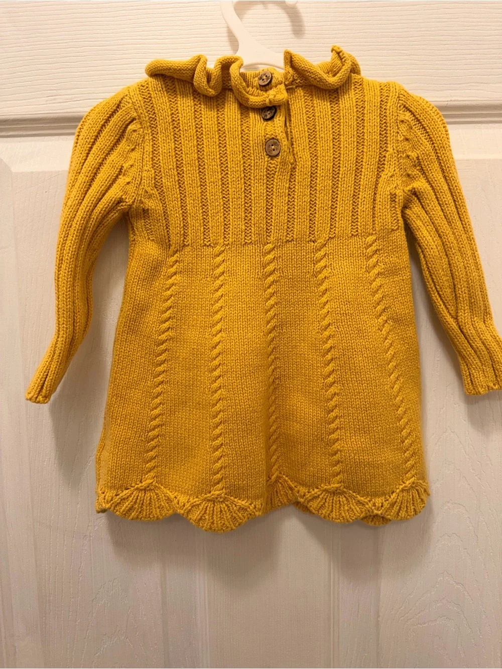 cupcakes & cashmere Mustard Knit Dress with Bonnet